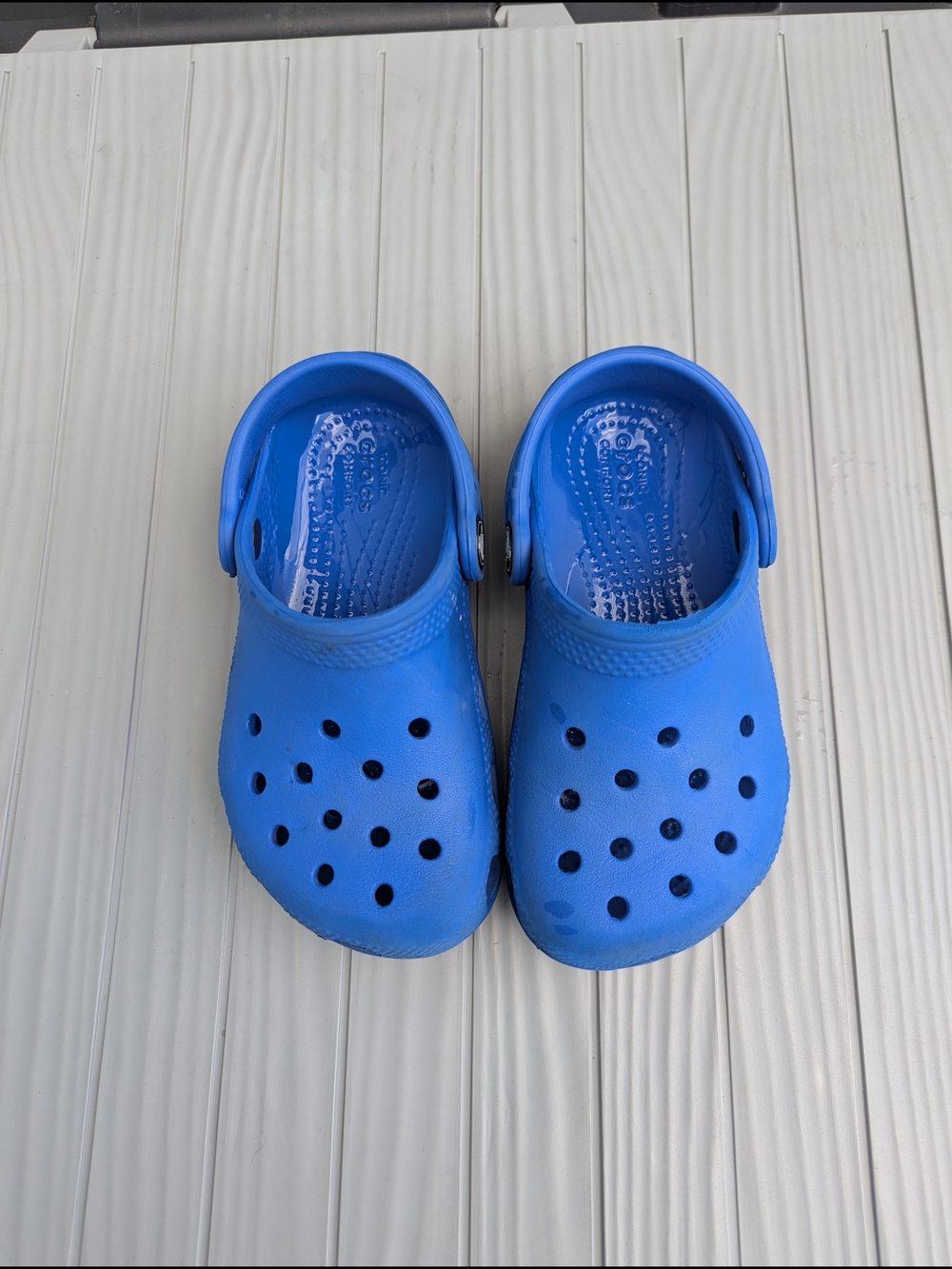 CROCS Kids Blue Iconic Crocs Comfort, Size 10 Toddler